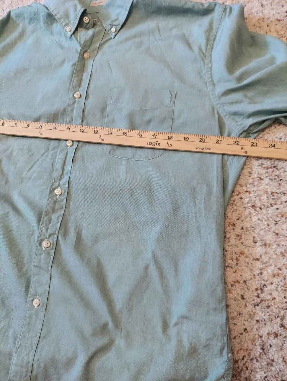 J Crew Secret Wash Classic Cotton Poplin Button Up Shirt Lampost Green Men Large